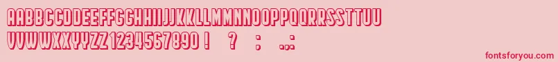 HindenburgCondensedShadow Font – Red Fonts on Pink Background