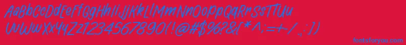 Hingar Bingar Font – Blue Fonts on Red Background