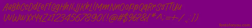 Hingar Bingar Font – Brown Fonts on Purple Background