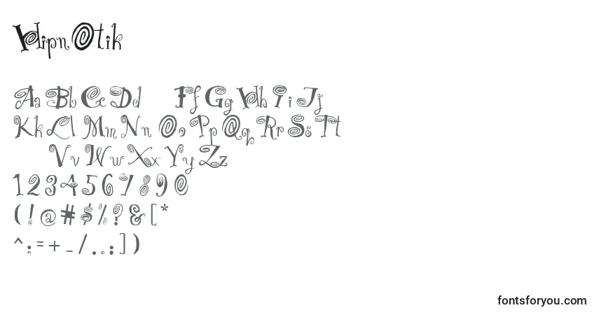HipnOtik (129708)フォント–アルファベット、数字、特殊文字