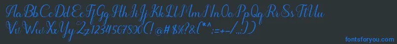 フォントhipnotis – 黒い背景に青い文字