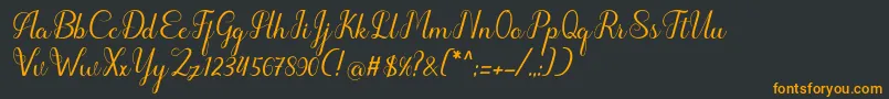 フォントhipnotis – 黒い背景にオレンジの文字