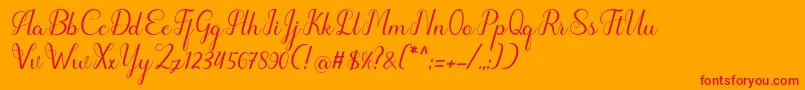 hipnotis Font – Red Fonts on Orange Background