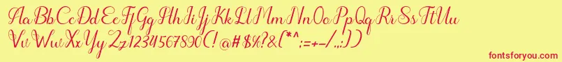 hipnotis Font – Red Fonts on Yellow Background