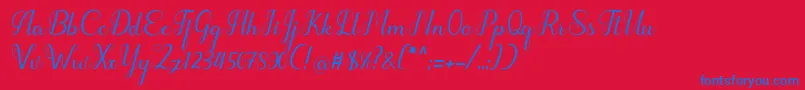 フォントhipnotis – 赤い背景に青い文字