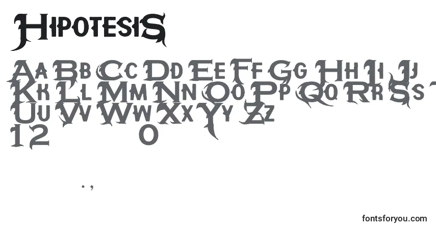 Czcionka HipotesiS – alfabet, cyfry, specjalne znaki
