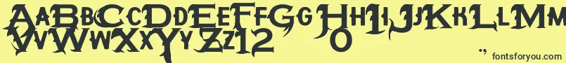 HipotesiS Font – Black Fonts on Yellow Background