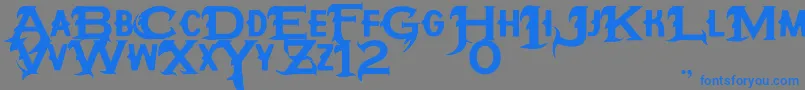 フォントHipotesiS – 灰色の背景に青い文字
