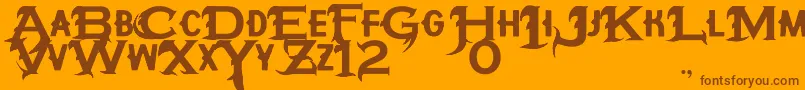 HipotesiS Font – Brown Fonts on Orange Background