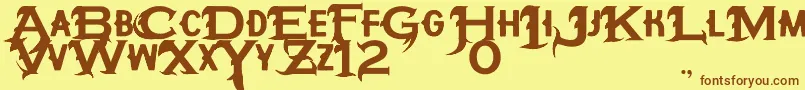 HipotesiS Font – Brown Fonts on Yellow Background