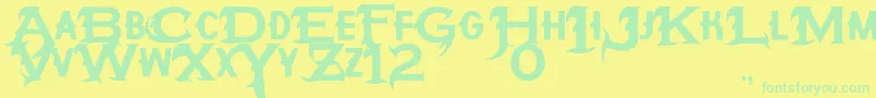 HipotesiS Font – Green Fonts on Yellow Background