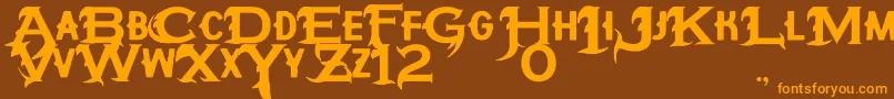 HipotesiS Font – Orange Fonts on Brown Background