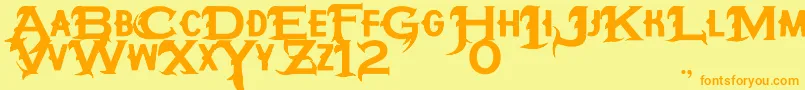 HipotesiS Font – Orange Fonts on Yellow Background