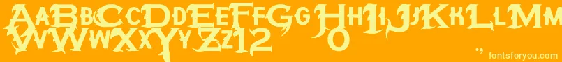 HipotesiS Font – Yellow Fonts on Orange Background