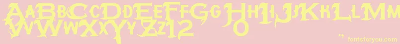 HipotesiS Font – Yellow Fonts on Pink Background