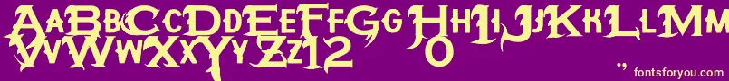 HipotesiS Font – Yellow Fonts on Purple Background