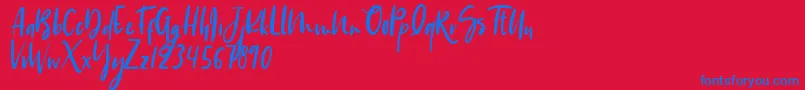 Hippie Unicorn Font – Blue Fonts on Red Background