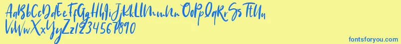 Hippie Unicorn Font – Blue Fonts on Yellow Background