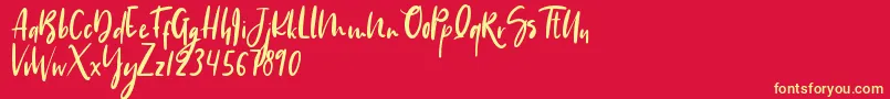 Hippie Unicorn Font – Yellow Fonts on Red Background