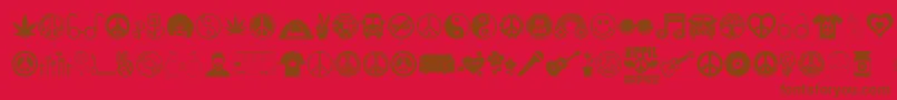 Hippie Font – Brown Fonts on Red Background