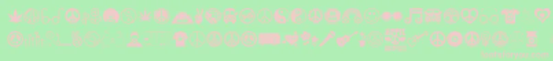 Hippie Font – Pink Fonts on Green Background