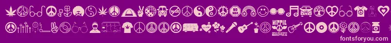 Hippie Font – Pink Fonts on Purple Background