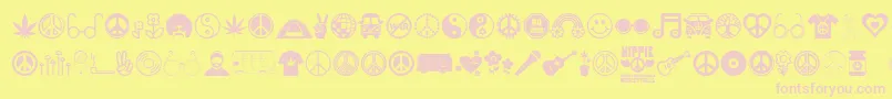 Hippie Font – Pink Fonts on Yellow Background