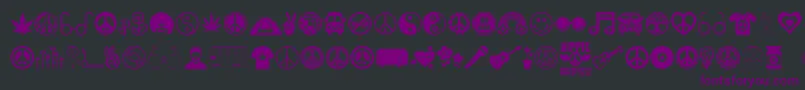 Hippie Font – Purple Fonts on Black Background