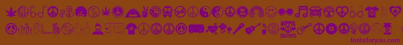 Hippie Font – Purple Fonts on Brown Background