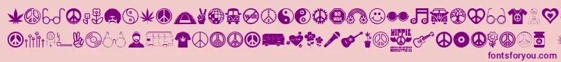 Hippie Font – Purple Fonts on Pink Background