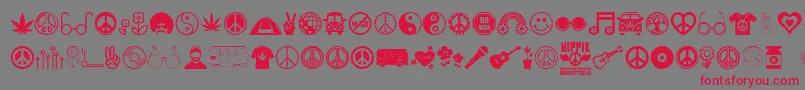 Hippie Font – Red Fonts on Gray Background