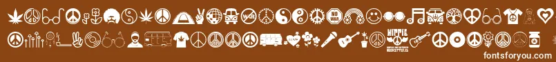 Hippie Font – White Fonts on Brown Background