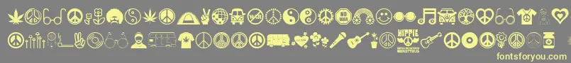 Hippie Font – Yellow Fonts on Gray Background