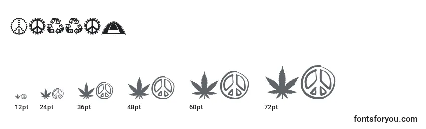 Размеры шрифта Hippie