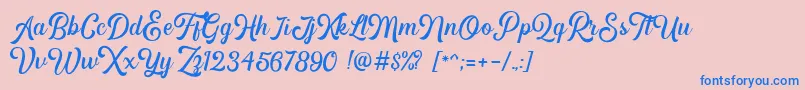 Hipsterious DEMO Font – Blue Fonts on Pink Background
