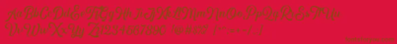 Hipsterious DEMO Font – Brown Fonts on Red Background