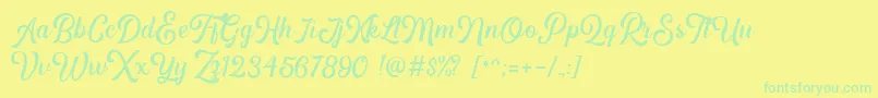 Hipsterious DEMO Font – Green Fonts on Yellow Background