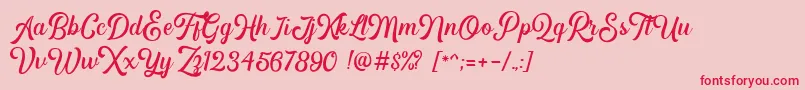 Hipsterious DEMO Font – Red Fonts on Pink Background