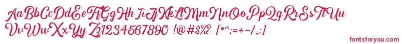 Hipsterious DEMO-Schriftart – Rote Schriften auf weißem Hintergrund