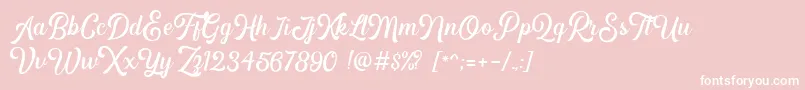 Hipsterious DEMO-Schriftart – Weiße Schriften auf rosa Hintergrund