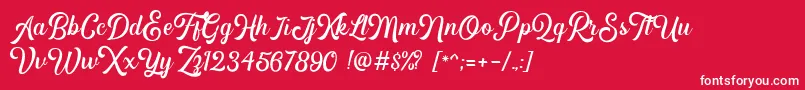 Hipsterious DEMO-Schriftart – Weiße Schriften auf rotem Hintergrund