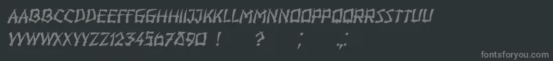 Hiroshima Italic-fontti – harmaat kirjasimet mustalla taustalla