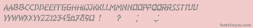 Fonte Hiroshima Italic – fontes cinzas em um fundo rosa