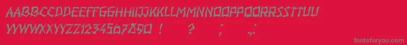 Hiroshima Italic-fontti – harmaat kirjasimet punaisella taustalla