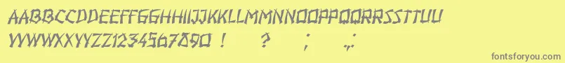 Czcionka Hiroshima Italic – szare czcionki na żółtym tle