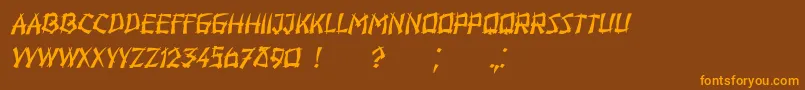 Hiroshima Italic Font – Orange Fonts on Brown Background