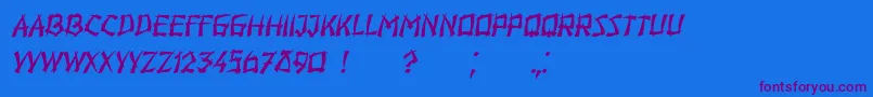 fuente Hiroshima Italic – Fuentes Moradas Sobre Fondo Azul