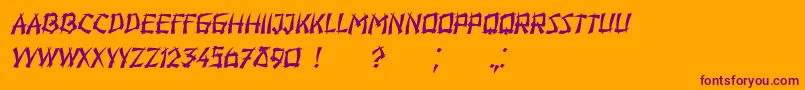 Hiroshima Italic Font – Purple Fonts on Orange Background