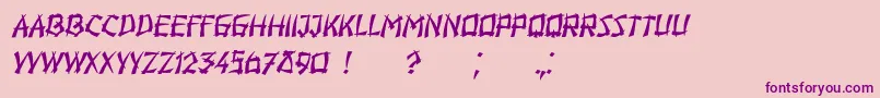 Hiroshima Italic-fontti – violetit fontit vaaleanpunaisella taustalla