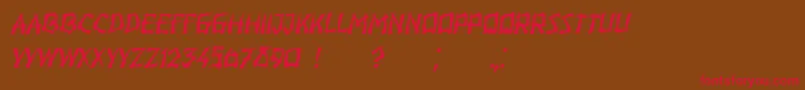 Hiroshima Italic Font – Red Fonts on Brown Background